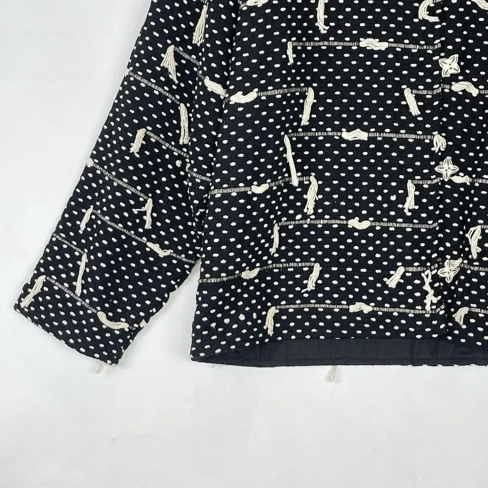 1980s VTG Women’s Jacket size L New Directions Black Textured Abstract Tassel - Picture 14 of 15